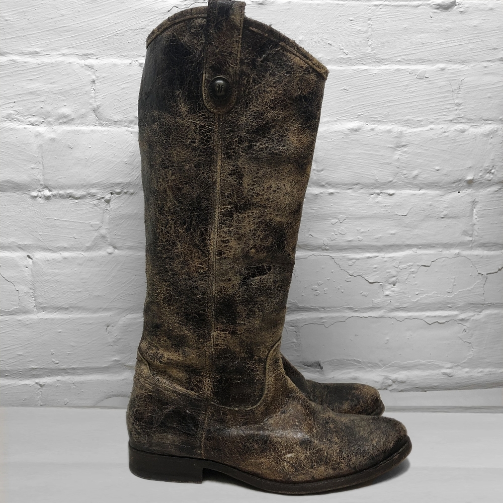 FRYE Melissa Distressed Leather Boot Sz 9